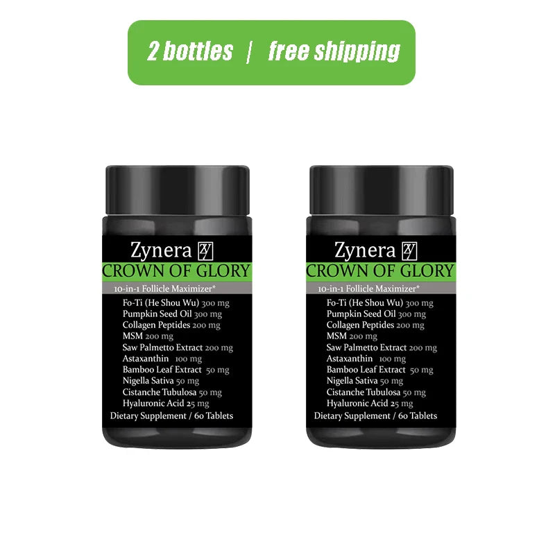 10 in 1 Hair Growth Supplement DHT Blocker with FoTi Collagen Saw Palmetto Biotin Supports Thinning Hair Scalp Nails Anti Aging