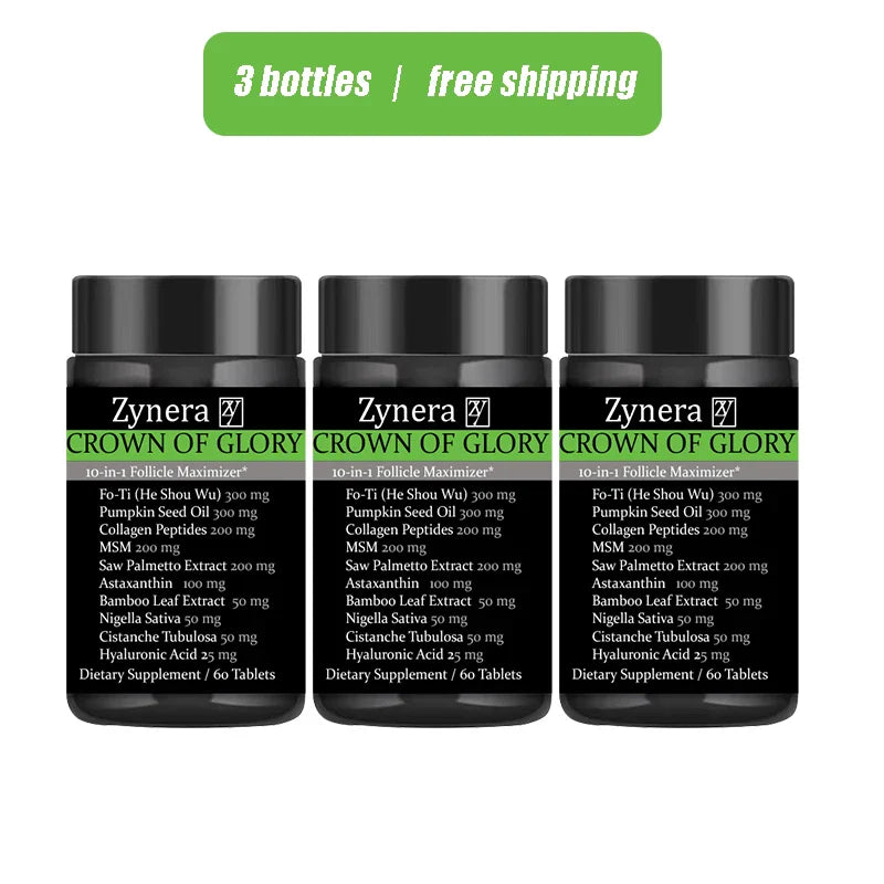 10 in 1 Hair Growth Supplement DHT Blocker with FoTi Collagen Saw Palmetto Biotin Supports Thinning Hair Scalp Nails Anti Aging