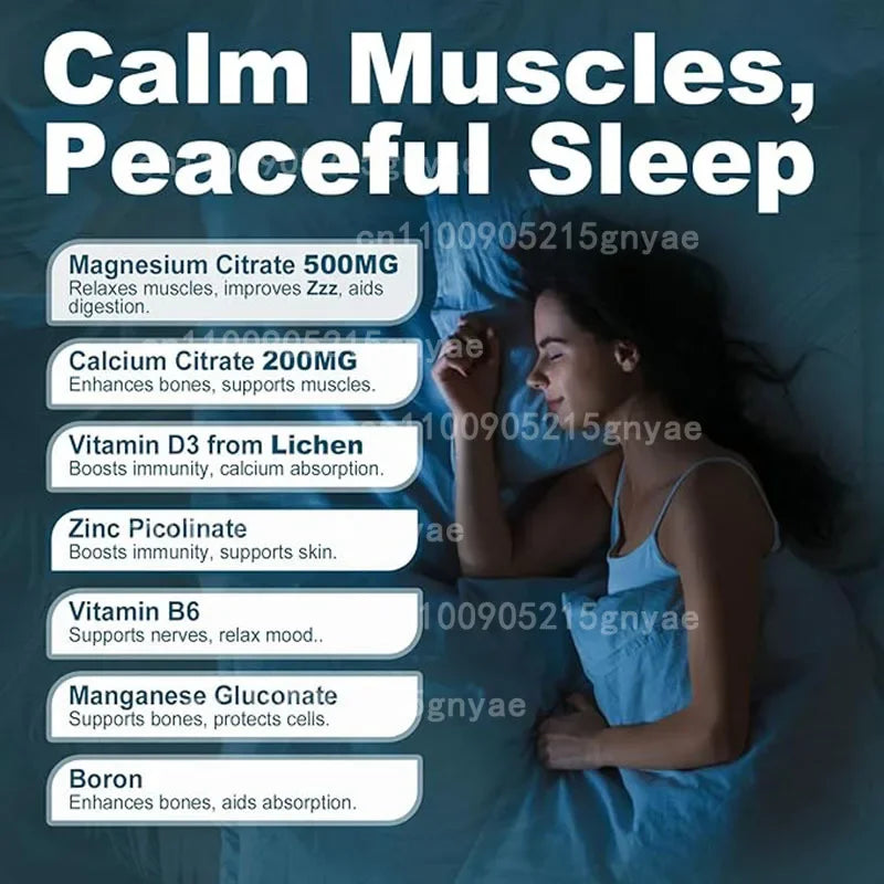 Adult and Children's Magnesium Citrate Supplements, Support Sleep, Bone and Muscle Health, 60 Cherry Gummies